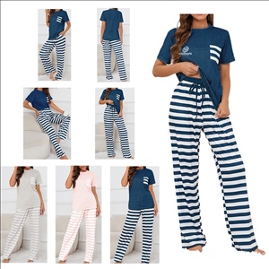 Short Sleeve Elastic Waist Non-See-Through Soft Pajama Set